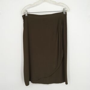 ARGENTI SZ 12 VINTAGE GREEN SILK SKIRT